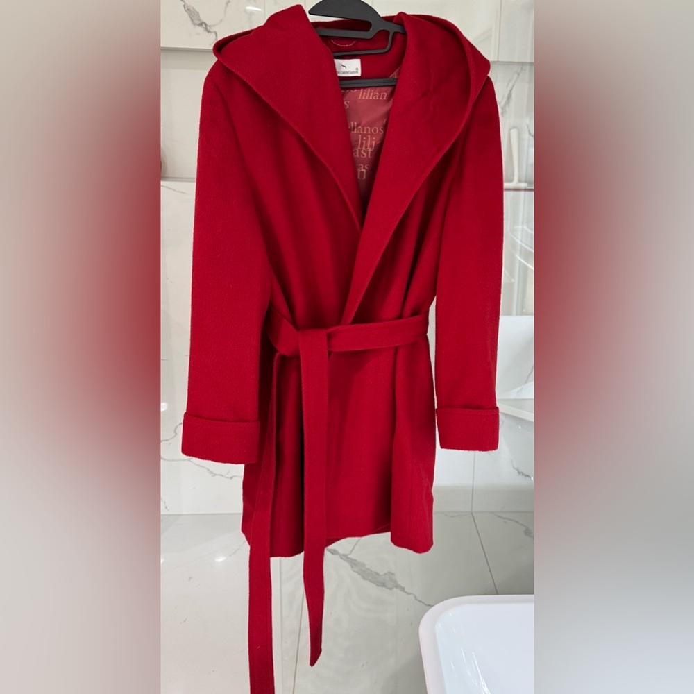 Liliana Castellanos Elegant Red 3/4 Alpaca Women's Coat
